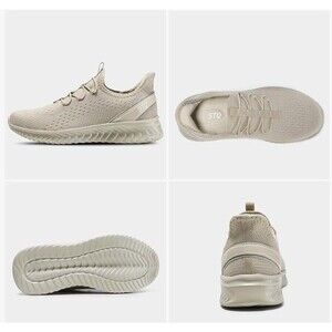 STQ Hands Free Walking Shoes Women 8 Taupe Comfort Sneakers Arch Support NWT